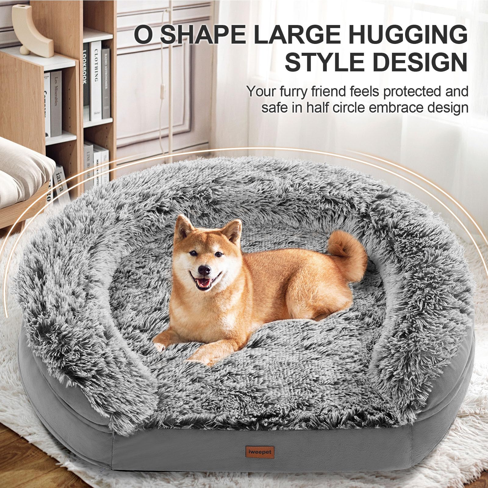 iweepet bed egg-crate foam close-up highlights 28D support for lasting comfort.