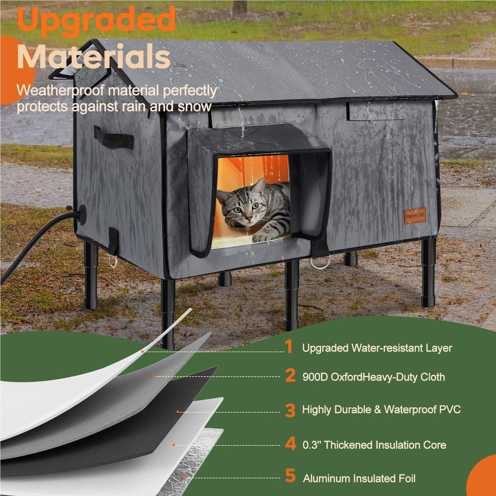 iweepet elevated off-ground base keeps shelter dry and moisture-free.