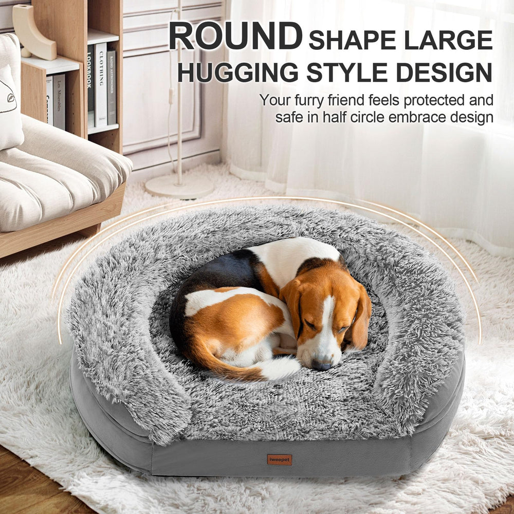 Iweepet half-round design bed offers secure, cozy sleep for small and sensitive dogs.