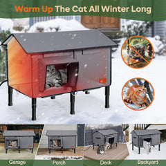 iweepet heated cat house interior cushion highlights cozy warmth for cold nights.