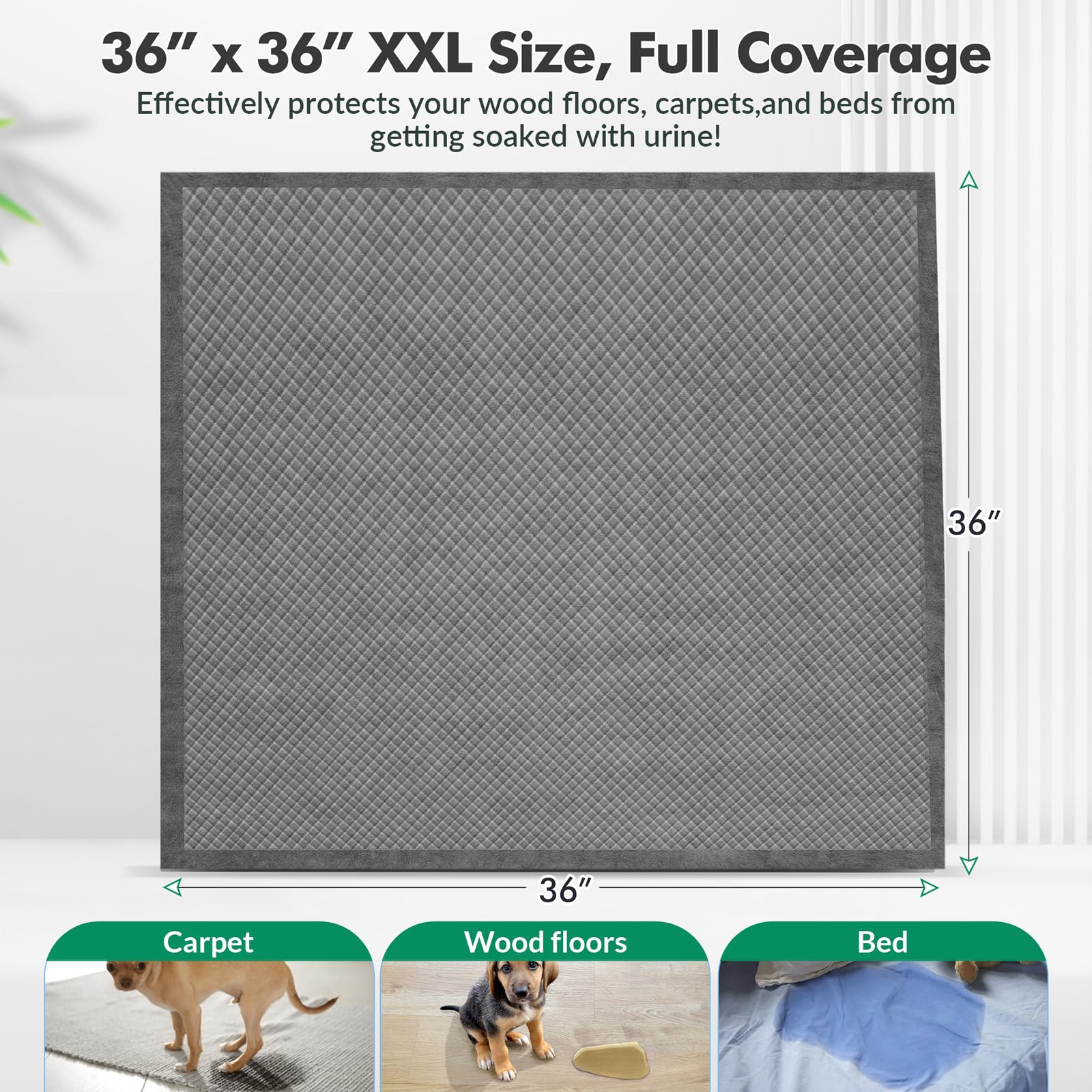 iweepet dog-training-pad-in-use placed in crate area