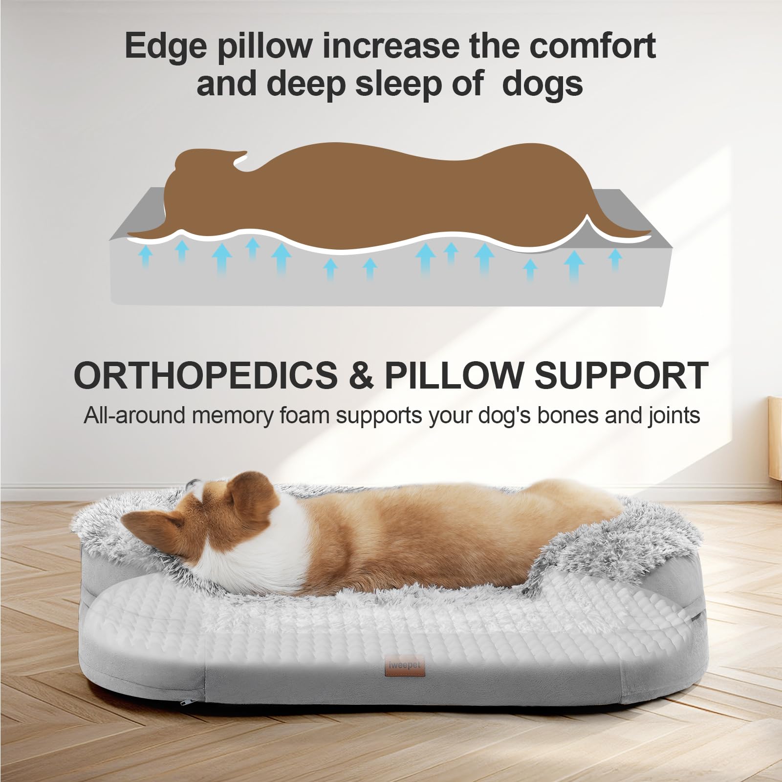 Iweepet waterproof lining protects foam from accidents and spills.
