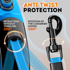 IWOOFI 360-degree tangle-free swivel prevents twisting during busy park strolls