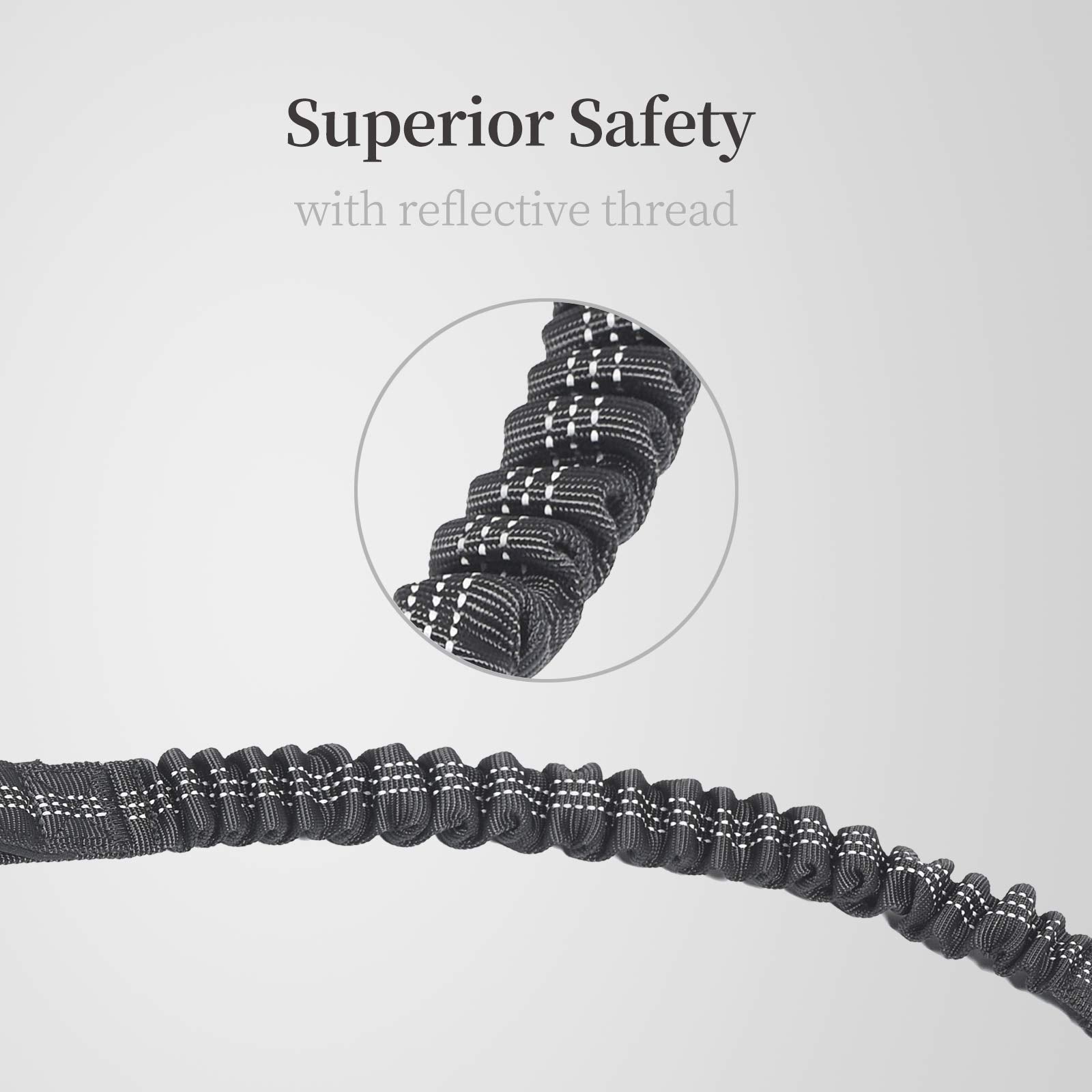 iYoShop leash includes a D-ring for waste bags or keys during walks.