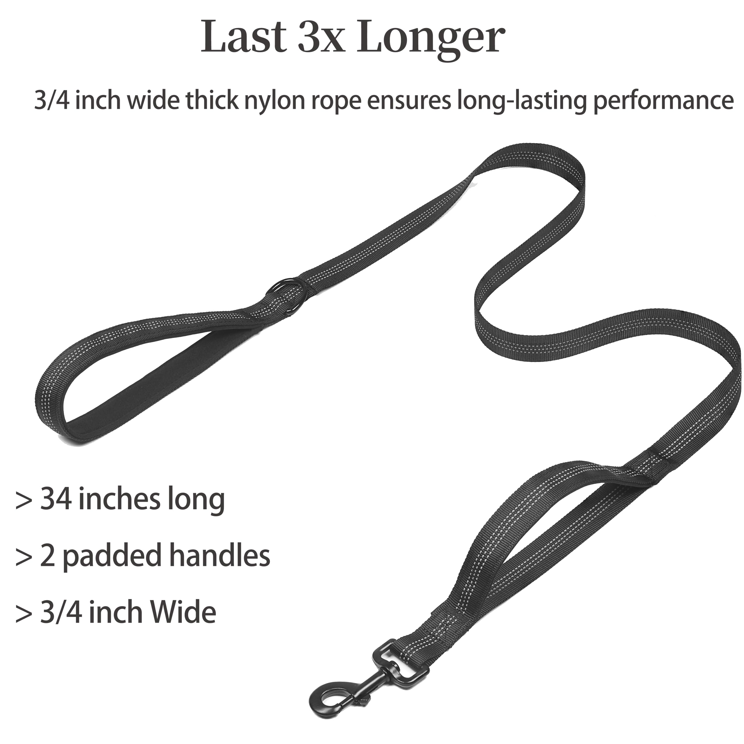 iYoShop leash padded handle provides comfortable grip for long walks.