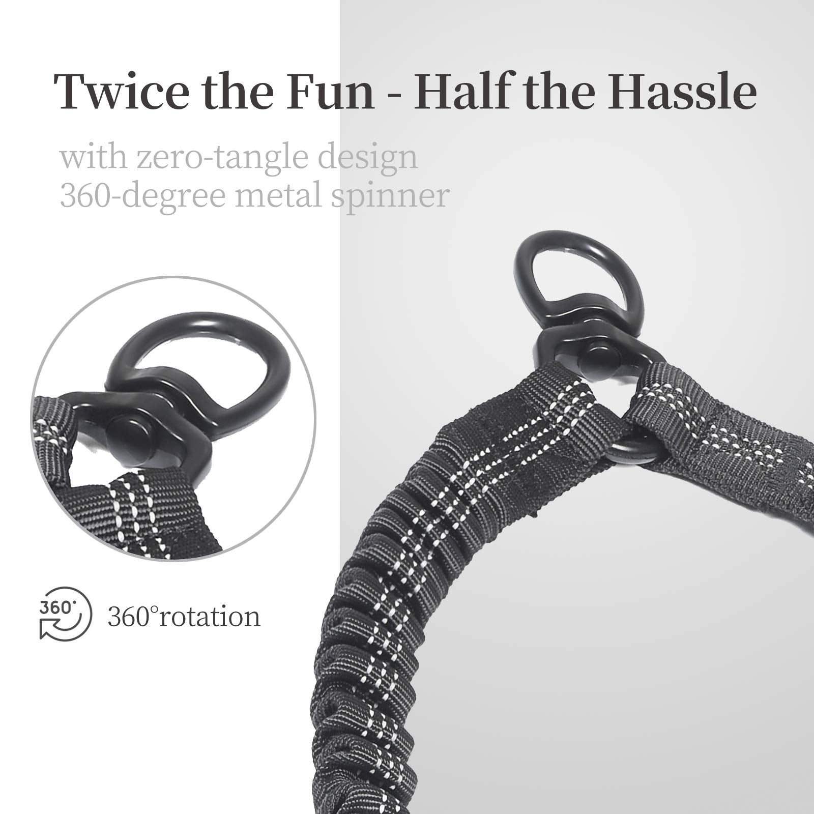 iYoShop leash uses a tangle-free swivel to reduce tangling during walks.
