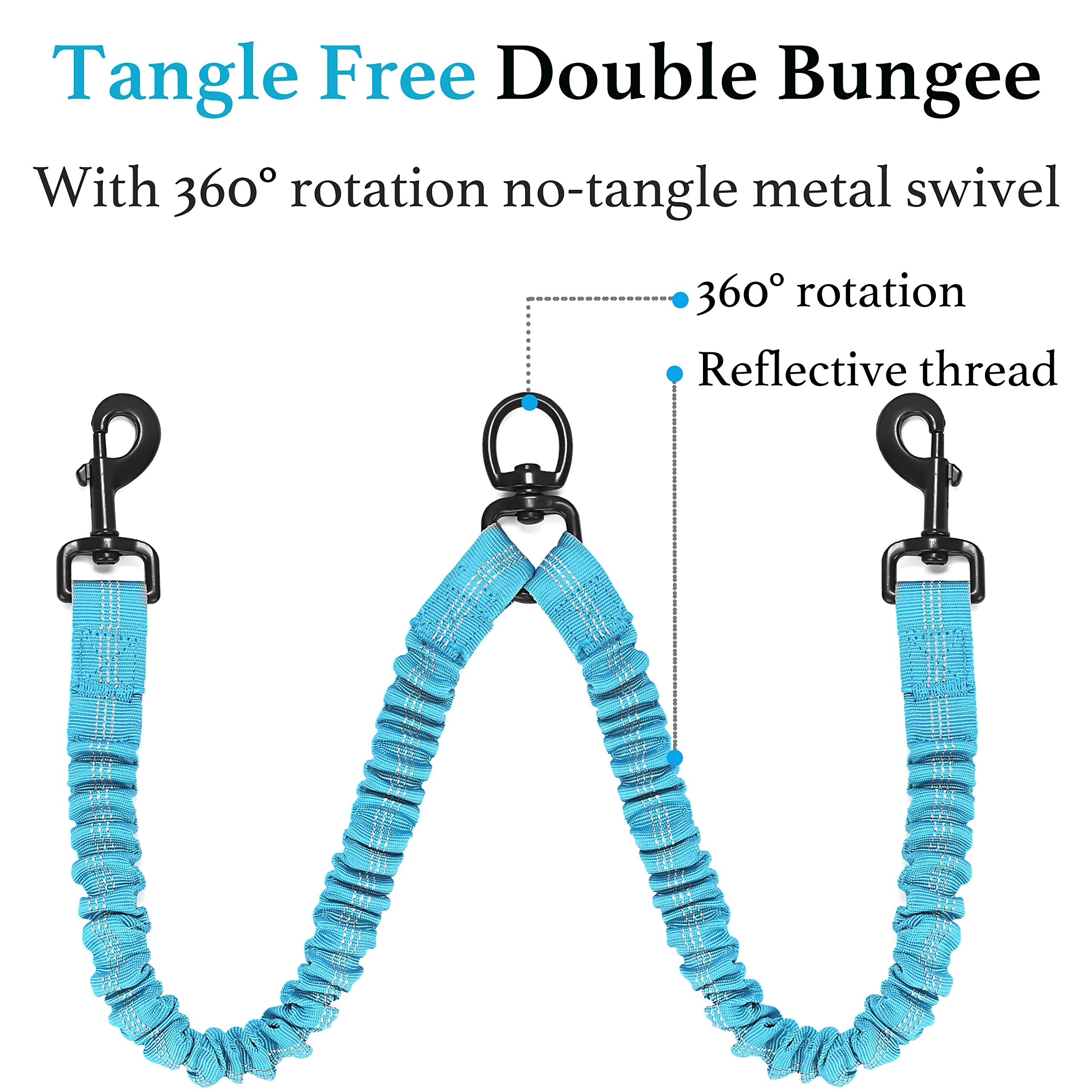 iYoShop Dual Dog Leash padded handles provide comfortable grip on long walks.