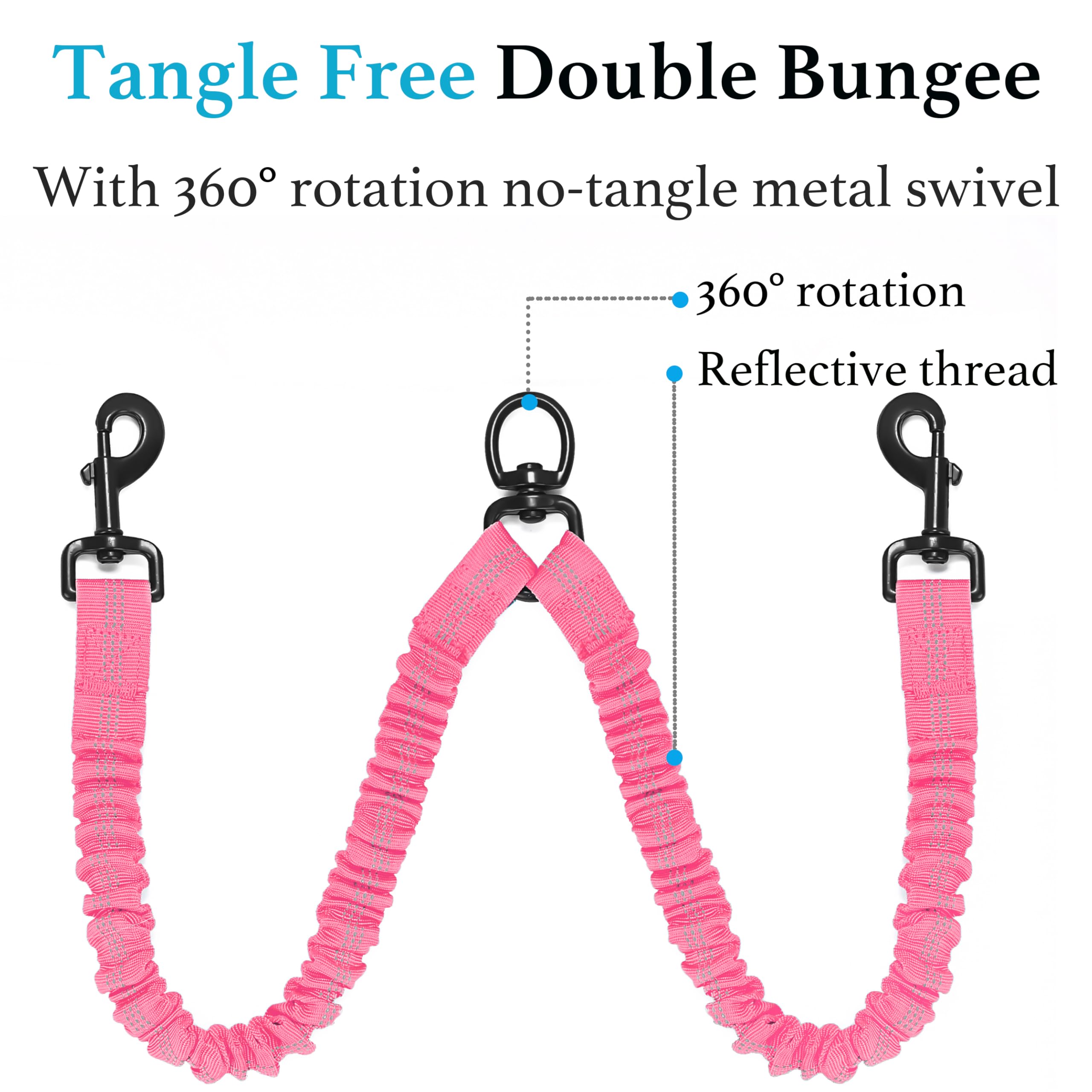 iYoShop Shock-absorbing bungee reduces sudden pulls for energetic dogs.
