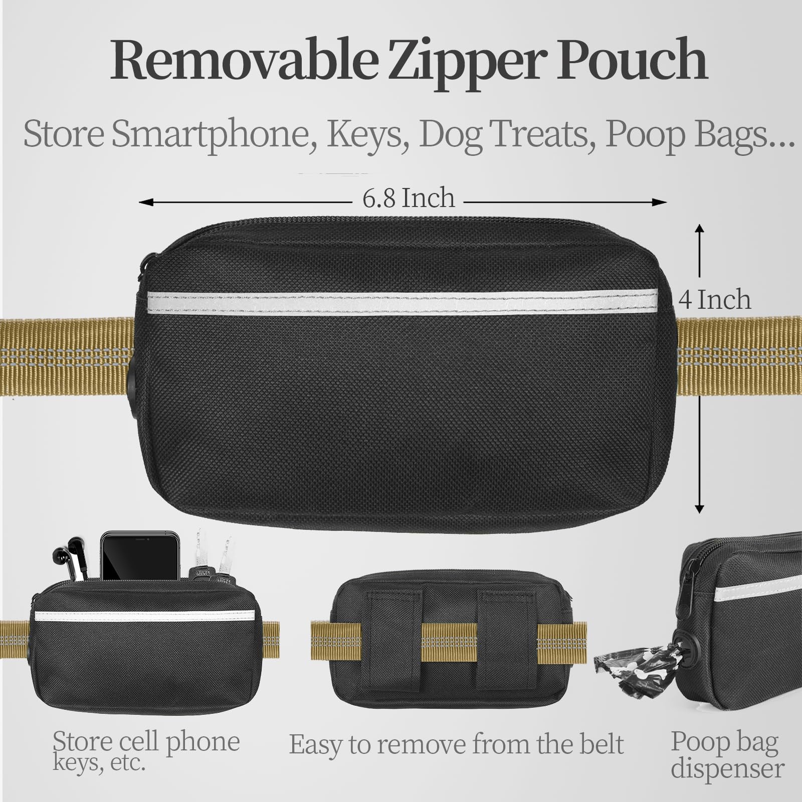 iYoShop leash shows dual shock absorbers for smoother jogging