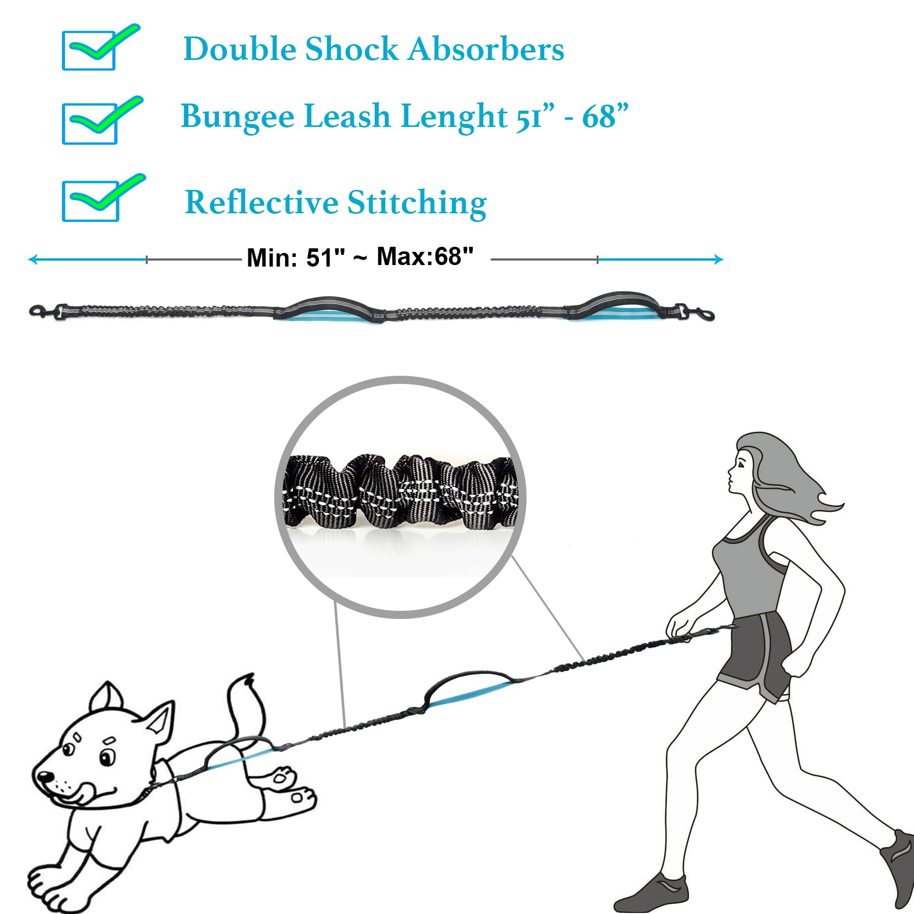iyopets leash supports up to 150 lbs with strong, stable performance