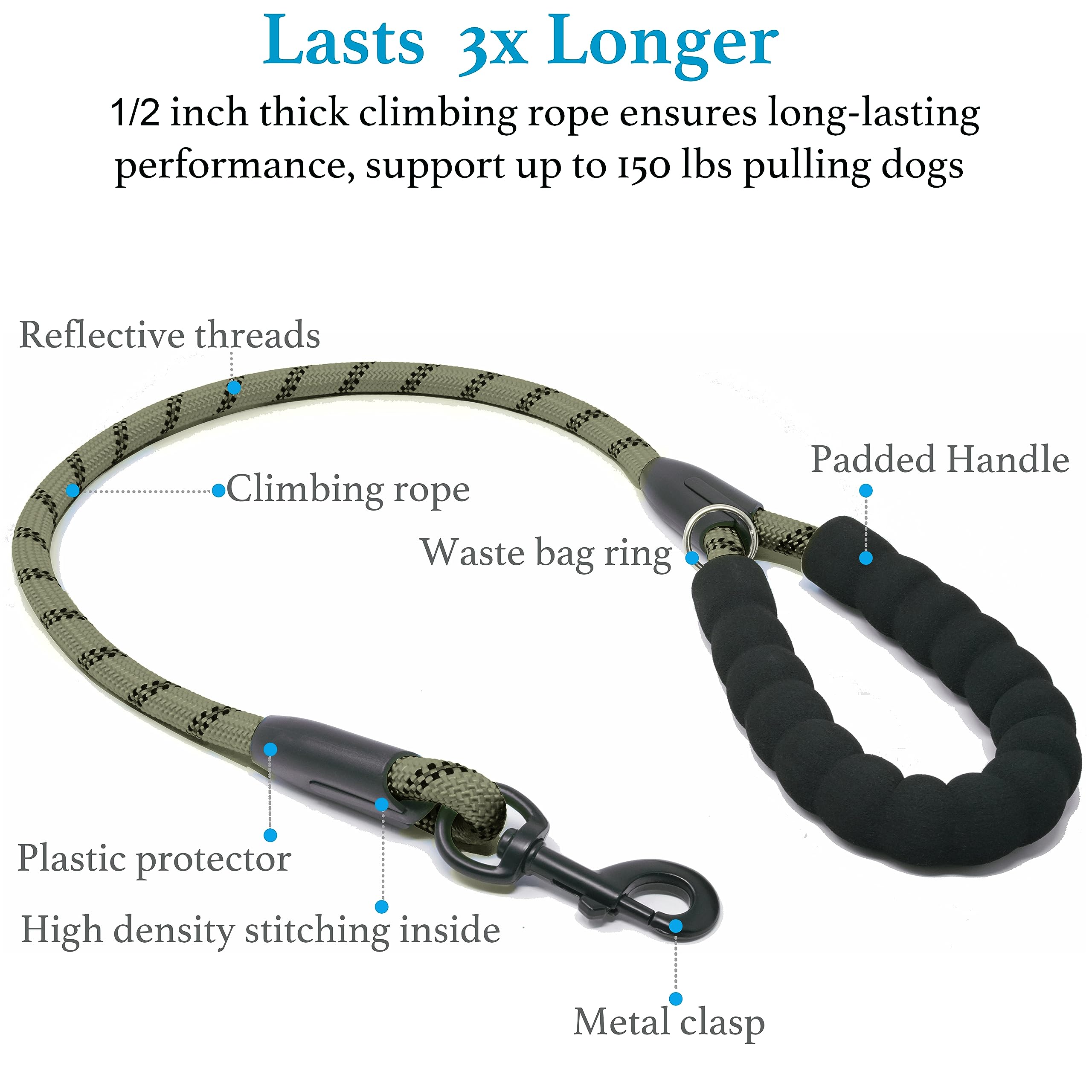 iYoShop bungee extension cushions pulls, easing active dogs' sudden movements.