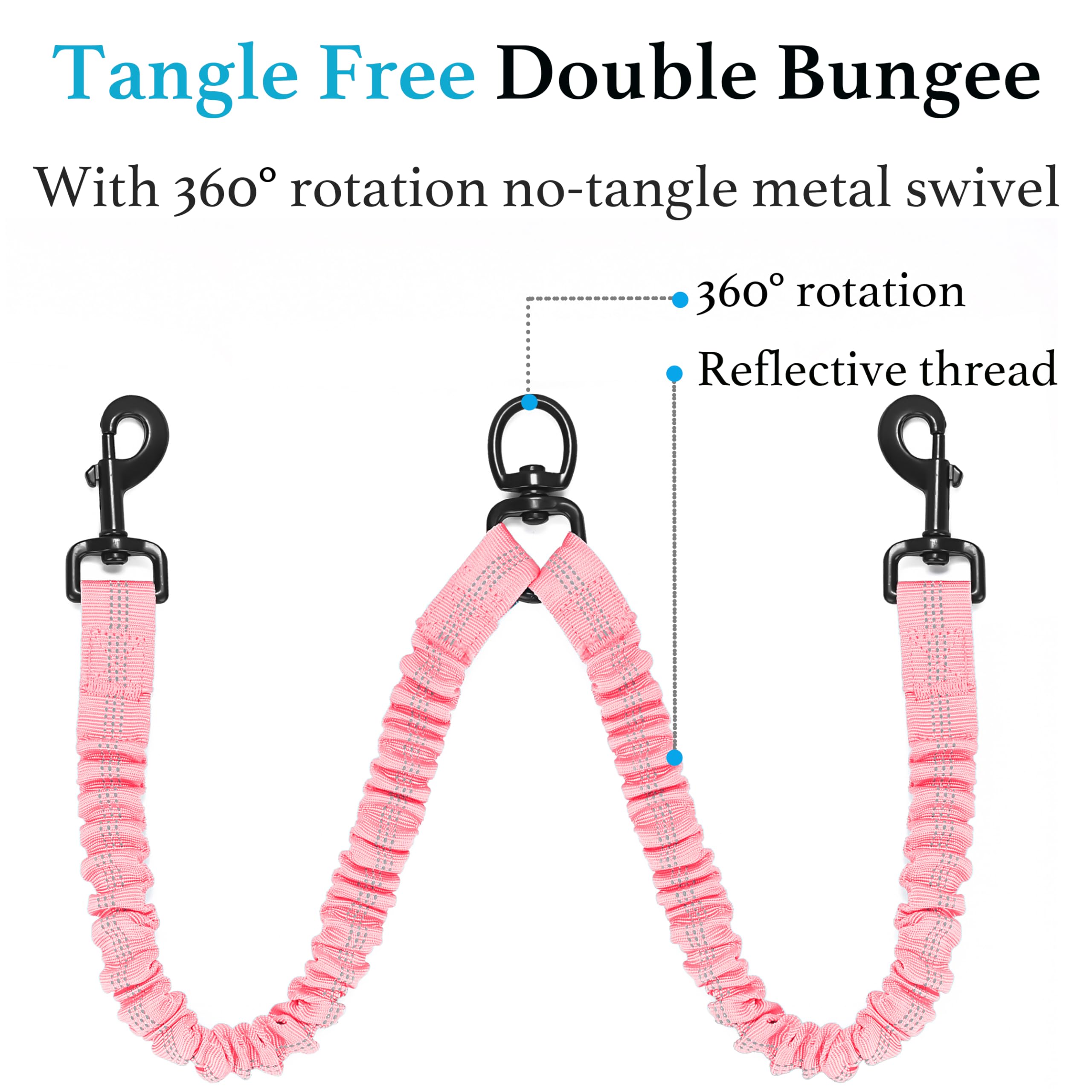 iYoShop dual dog leash heavy-duty rope construction is durable and easy to clean