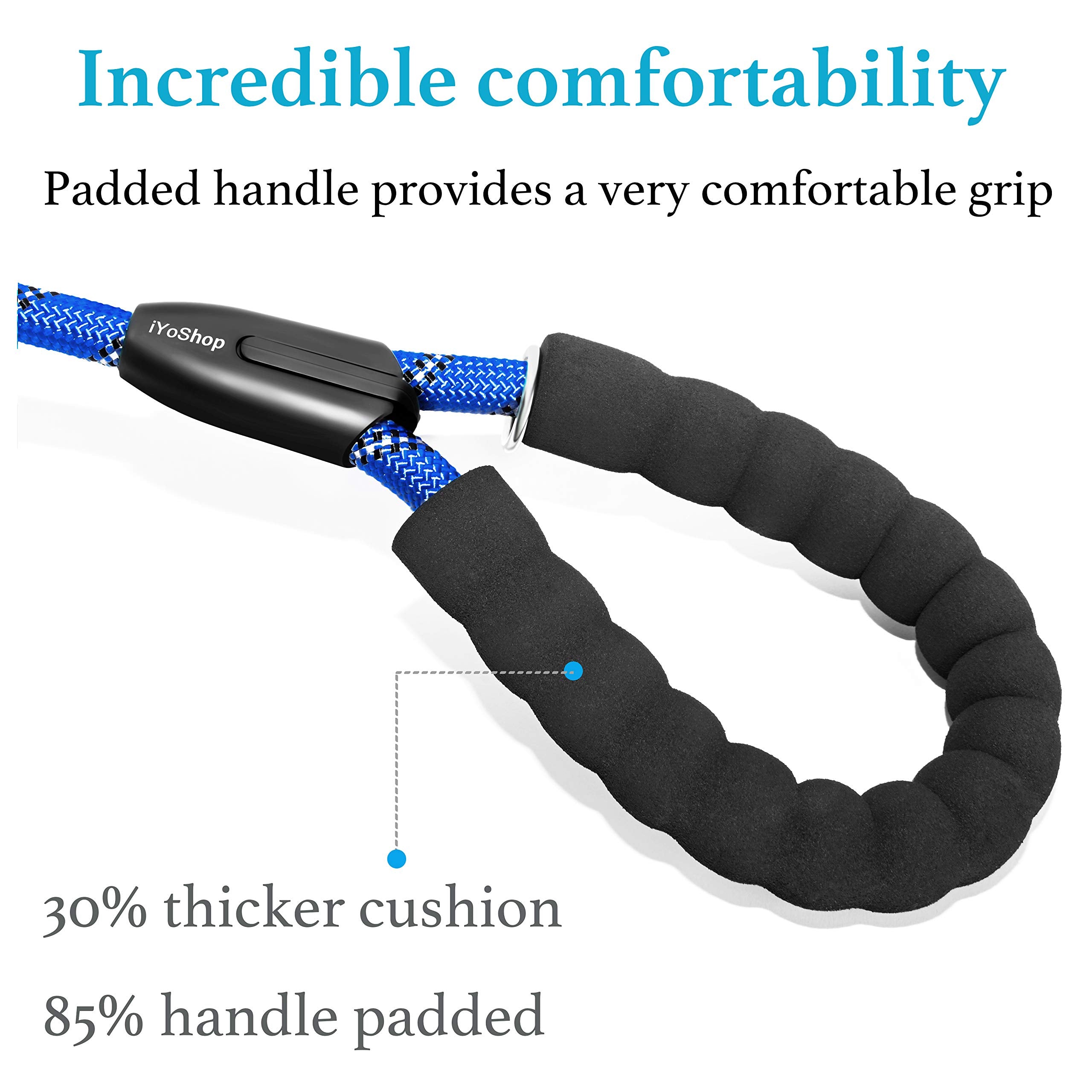 iYoShop padded handles provide a comfortable grip during walks