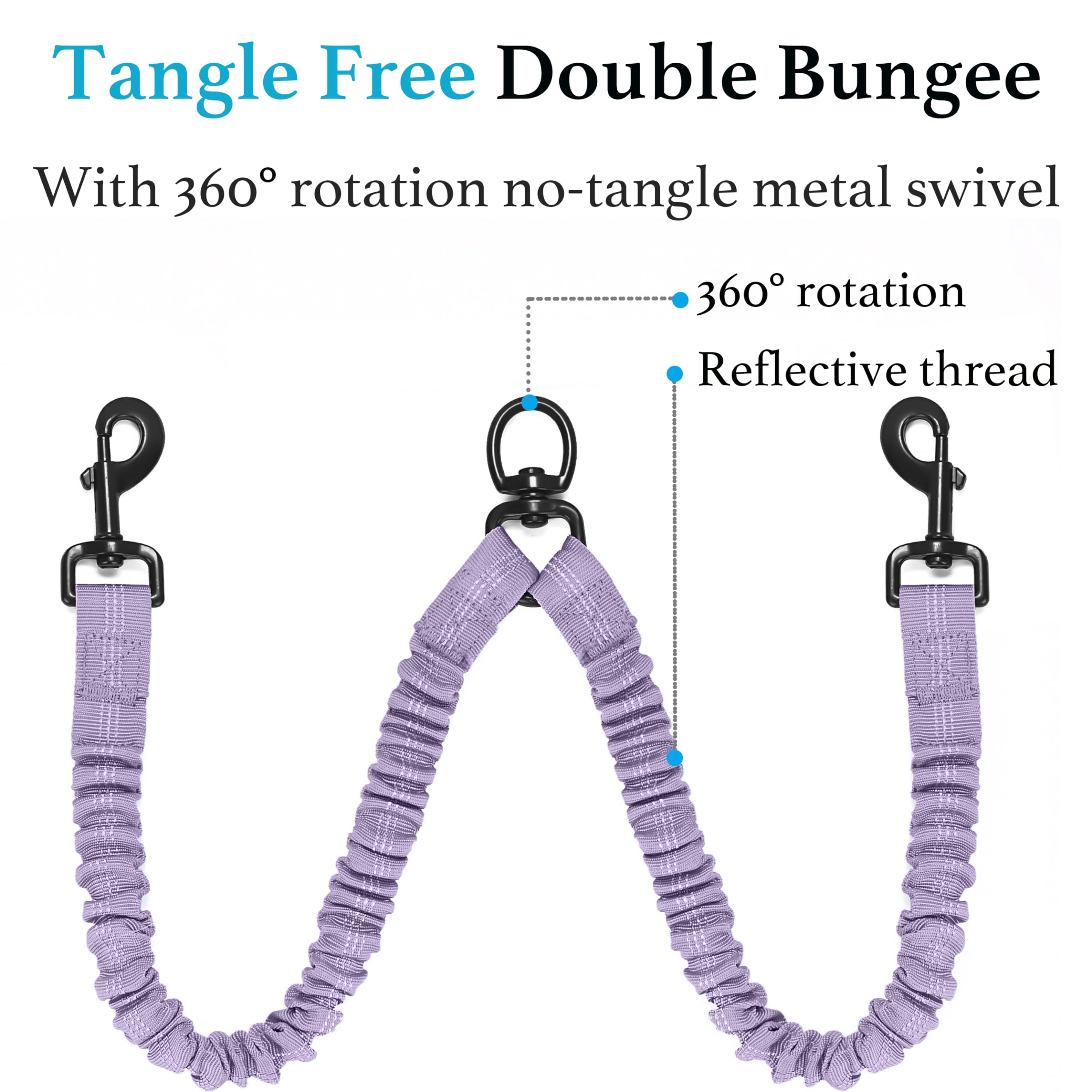 iyoshop dual dog leash padded handles provide comfortable grip during long walks