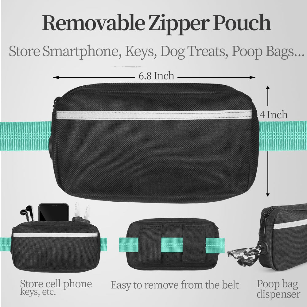 iYoShop leash with dual padded handles for comfortable control during runs.