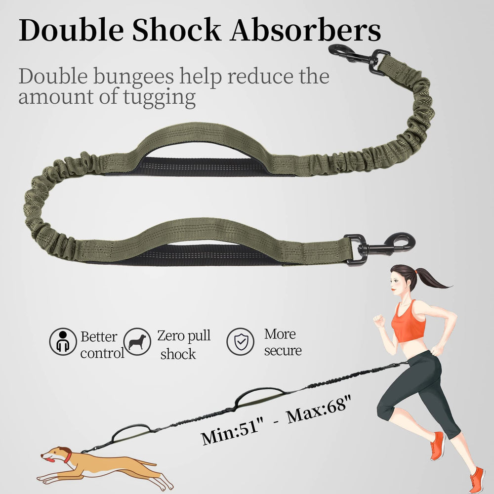 iYoShop leash includes extra waist and traffic handles for quick control.