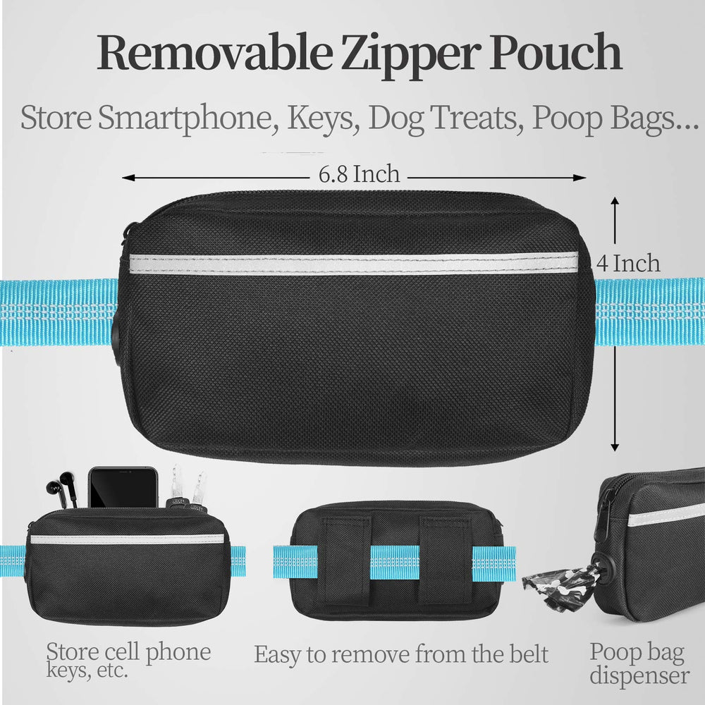 iYoShop leash with double shock absorbers cushions tugging during runs.