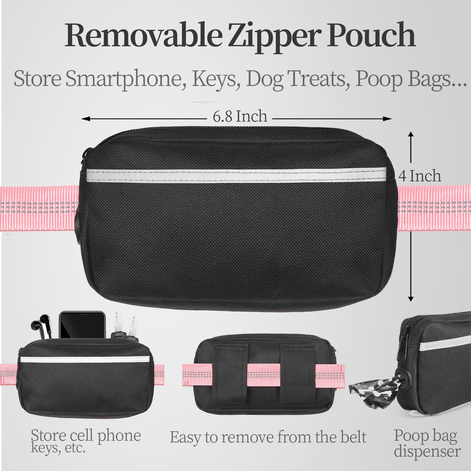 iYoShop Hands Free Dog Leash with dual padded handles for comfortable grip on runs.