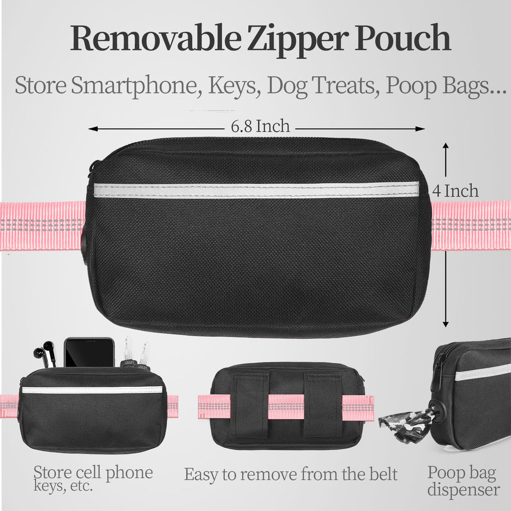 iYoShop Hands Free Dog Leash with dual padded handles for comfortable grip on runs.