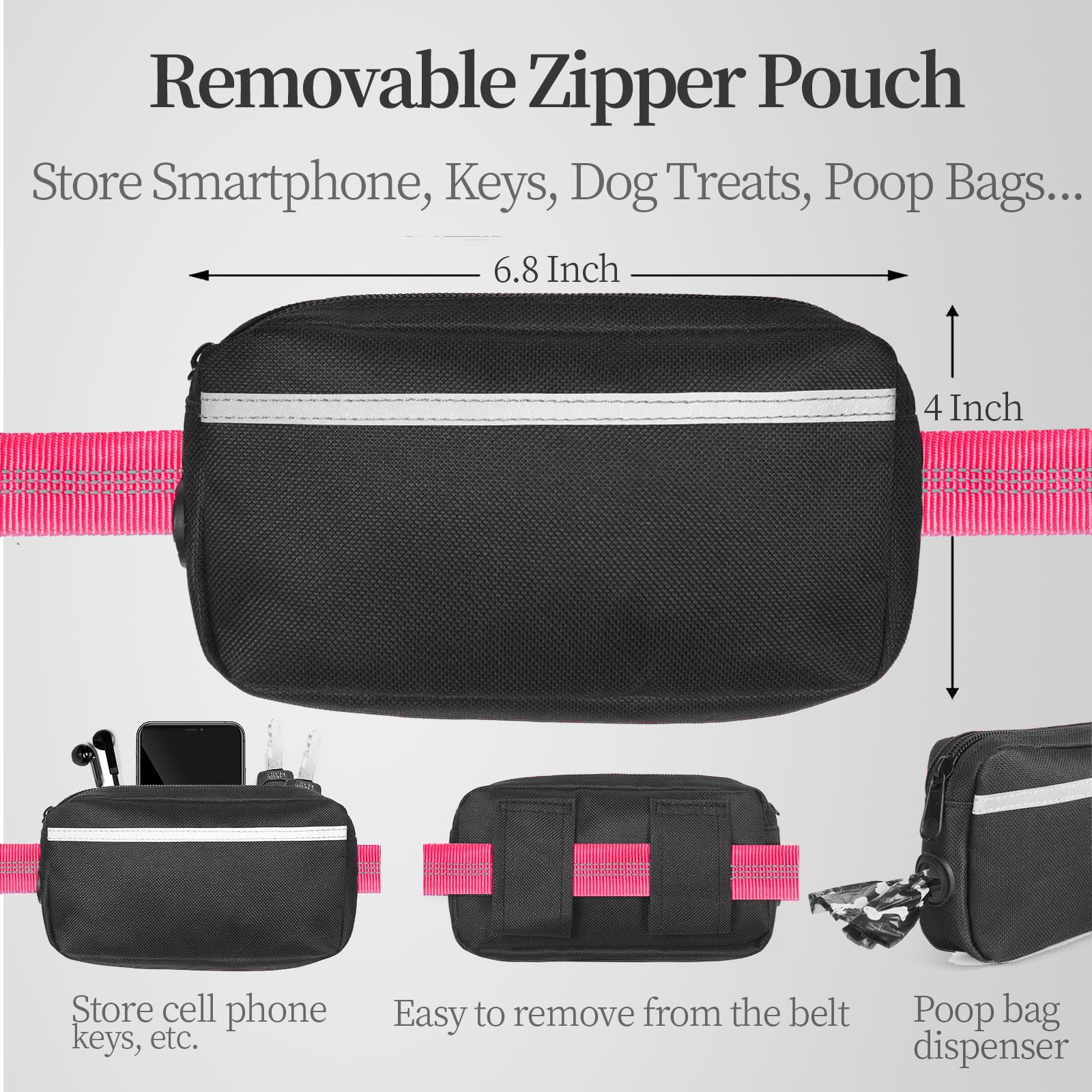 iYoShop hands-free leash with padded handles demonstrates comfortable grip during running.