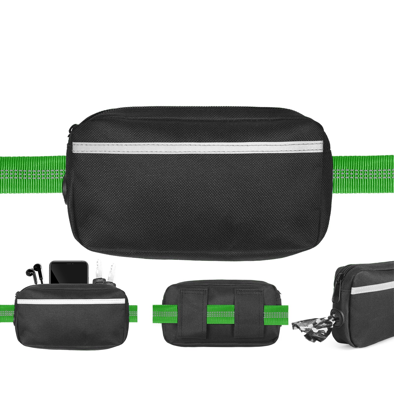 iYoShop leash with double shock absorbers reduces tugging during jogs