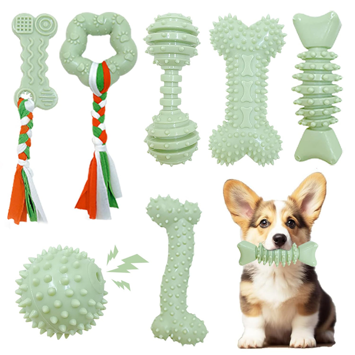 iYoway puppy toys 7-pack assortment for teething and dental massage