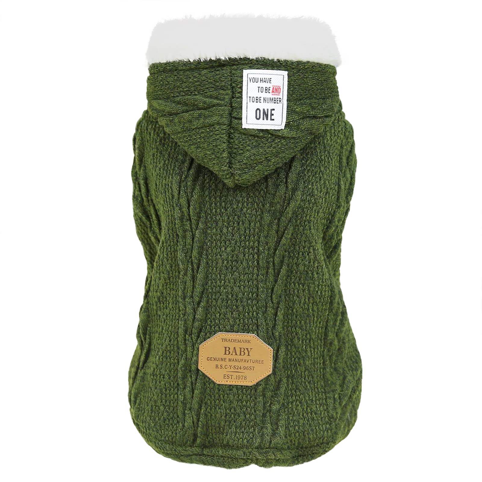Izefia RDC pet sweater front view shows snug warmth for small outings