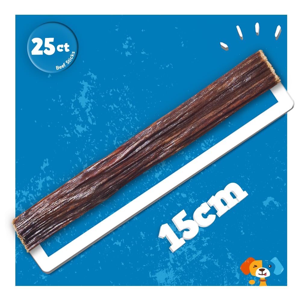 Jack&Pup joint-health beef sticks close-up suggests a wholesome chew during play.