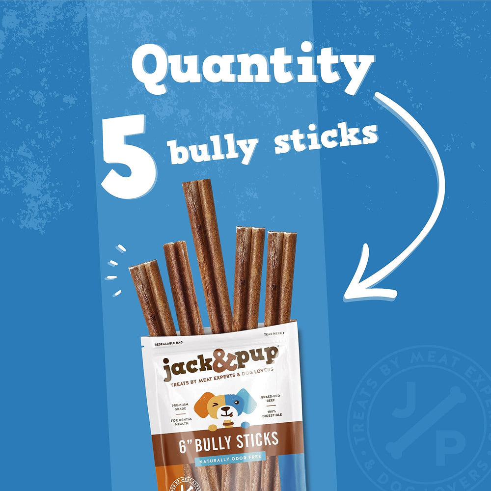 Jack&Pup 6 inch sticks in tray highlighting dense texture for dental health