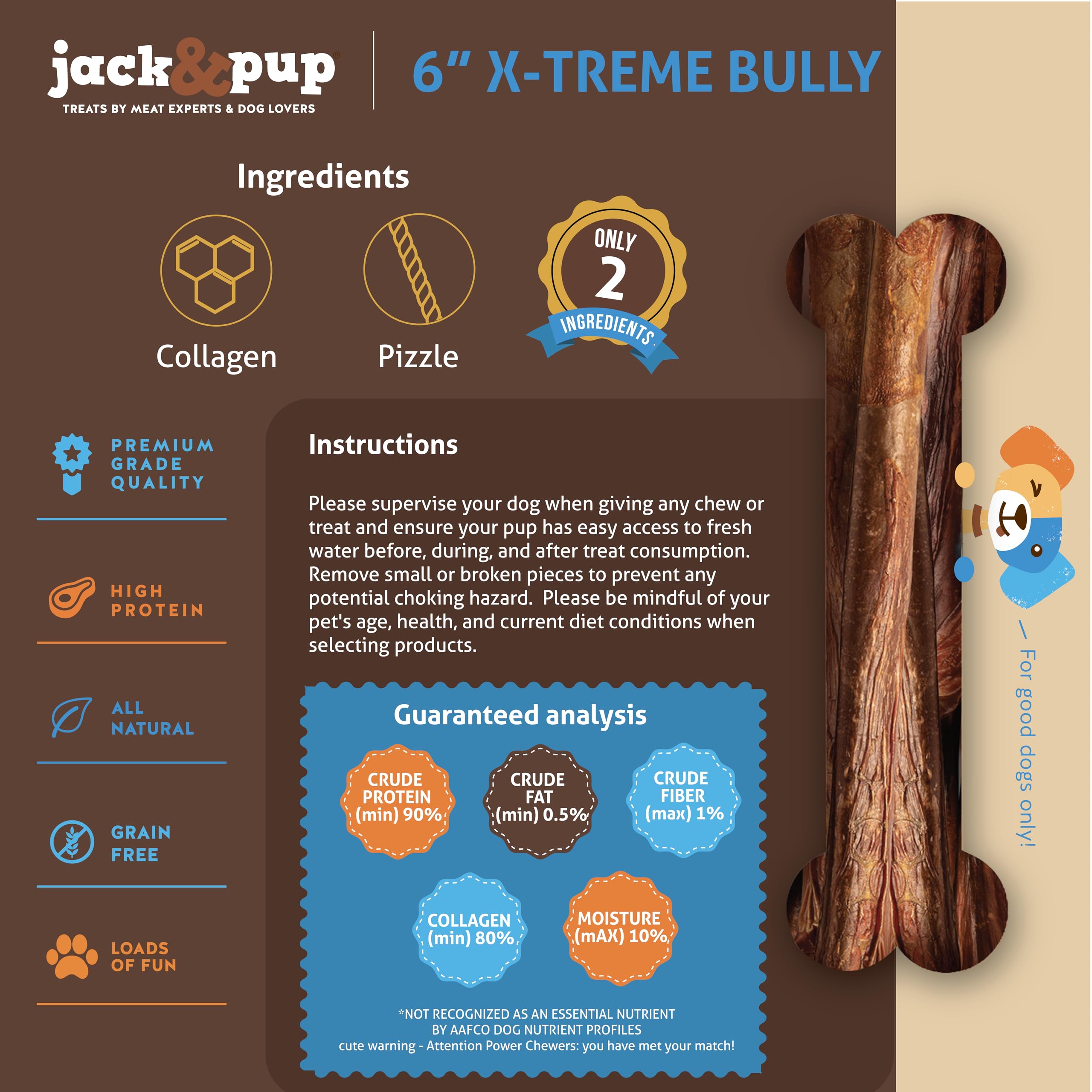 Jack&Pup X-treme sticks in use promote dental hygiene during chew sessions.