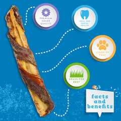 Jack&Pup packaging—4-count bag of natural beef rib bones for dogs.