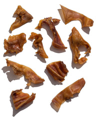 Jack & Pup Pig Ears Slivers closeup texture — natural, high-quality chew.