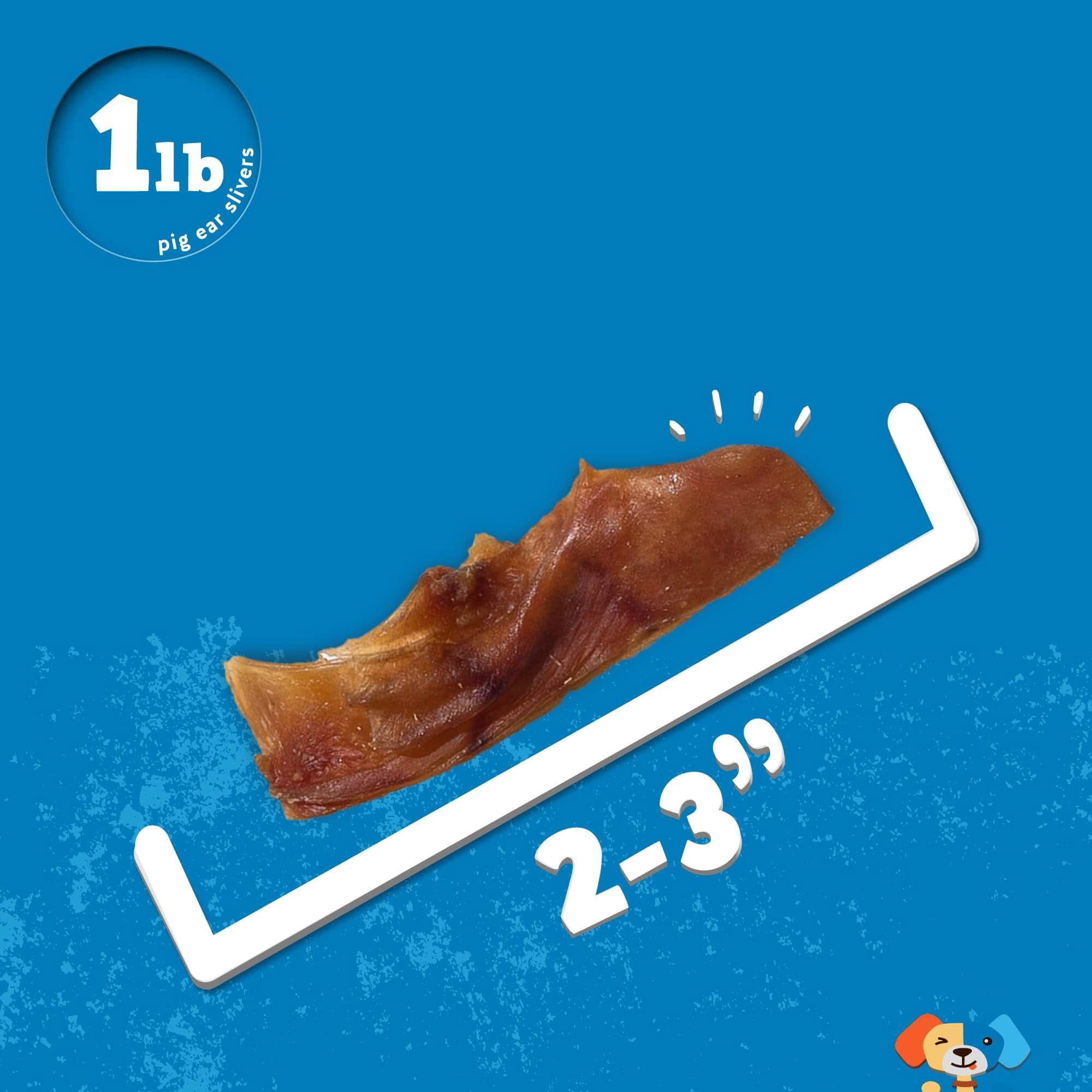 Jack & Pup Pig Ears Slivers odor-free — mess-free treat for homes.