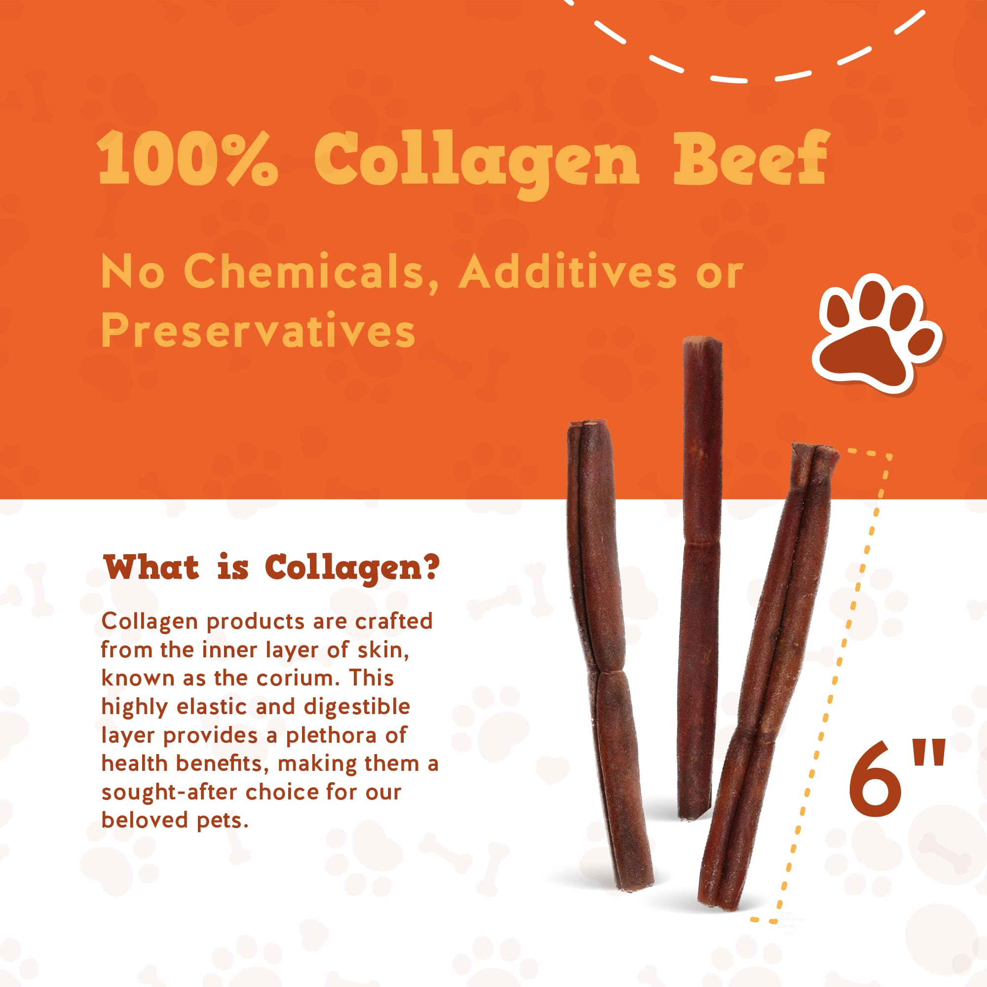 Jack&Pup collagen stick being gnawed, promoting durable chewing and dental support.