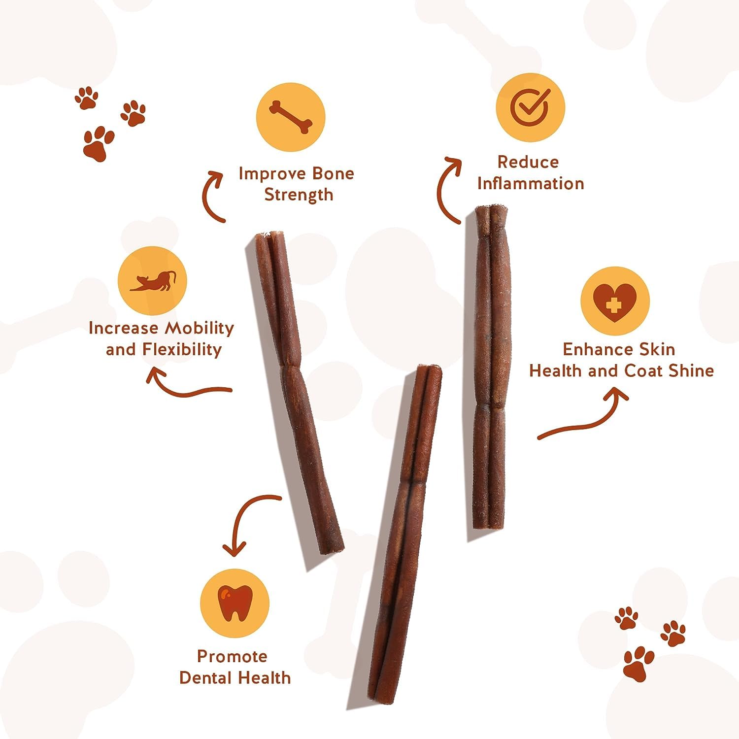 Jack&Pup rawhide-free chews in a 4-pack, ideal for sensitive mouths.