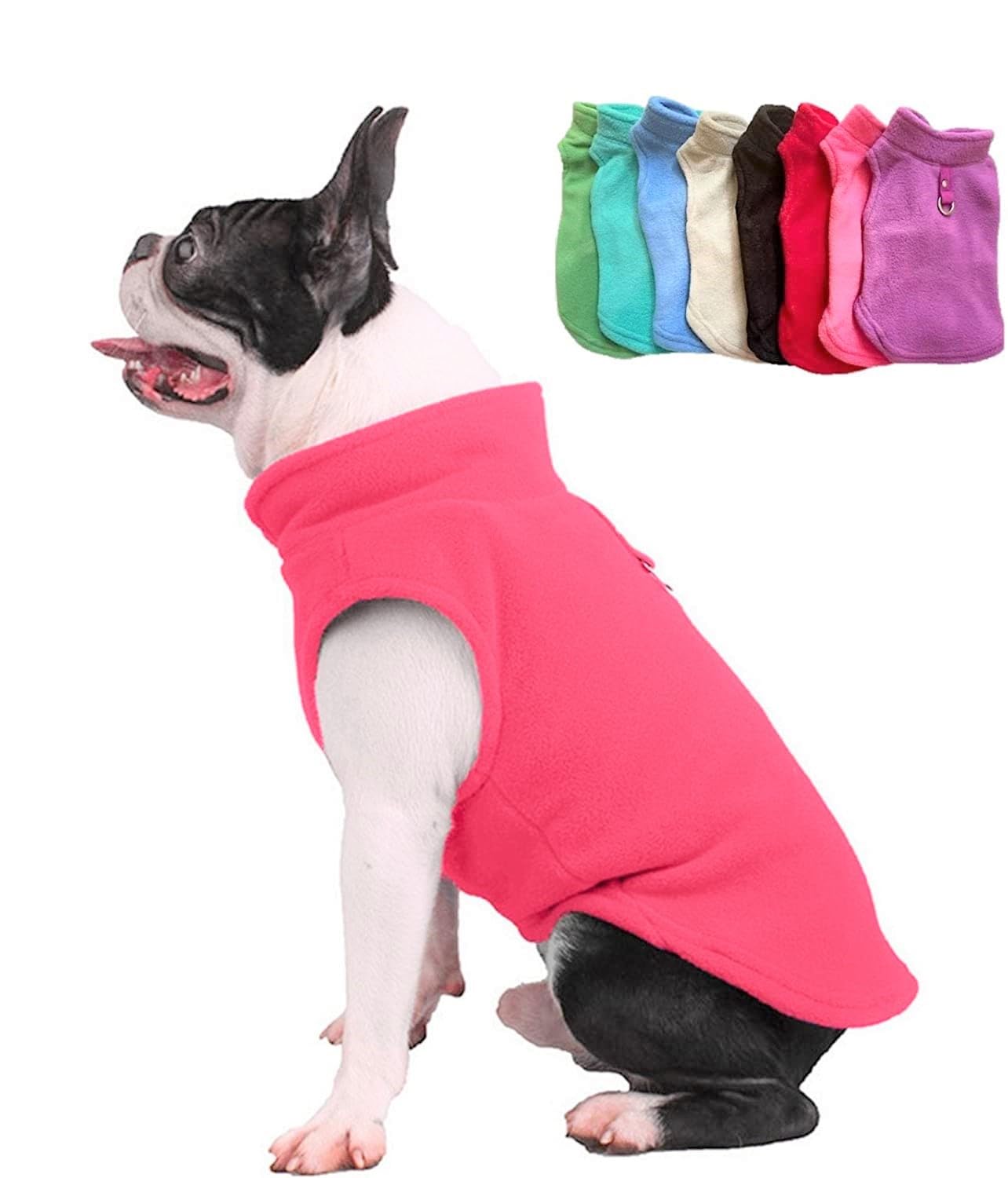 Jacko & Co fleece vest dog sweater pink large keeps dogs warm during chilly outdoor strolls
