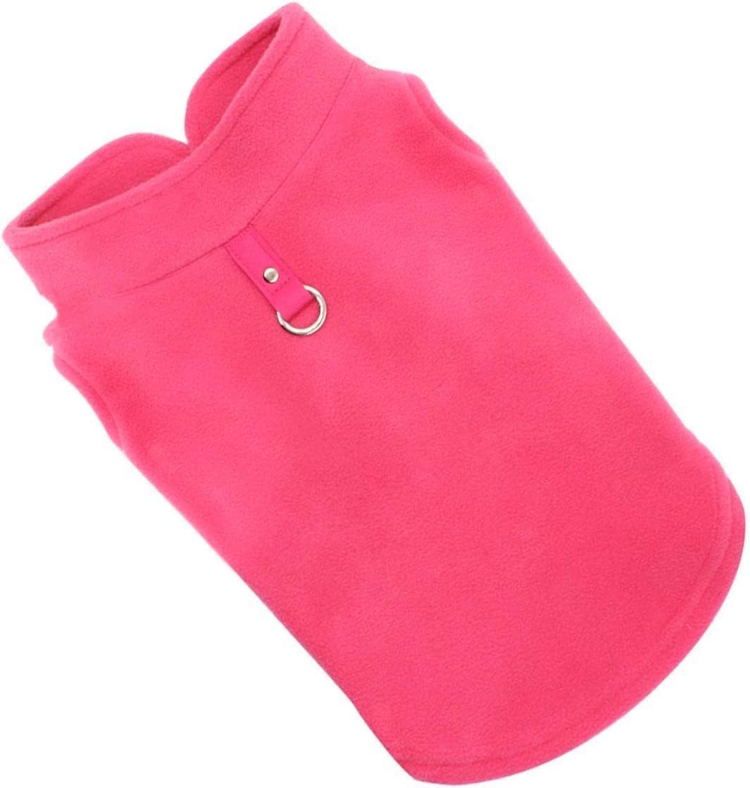 Jacko & Co model wearing pink coat demonstrates comfortable fit for small to medium pets