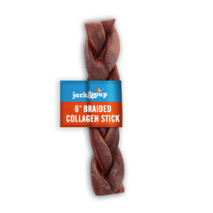 Jack&amp;Pup 6-inch braided collagen stick dog chew delivers long-lasting entertainment