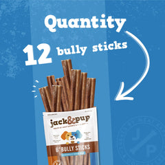 JackPup 6in thick bully stick pack raw-beef focus showcases single-ingredient natural chew
