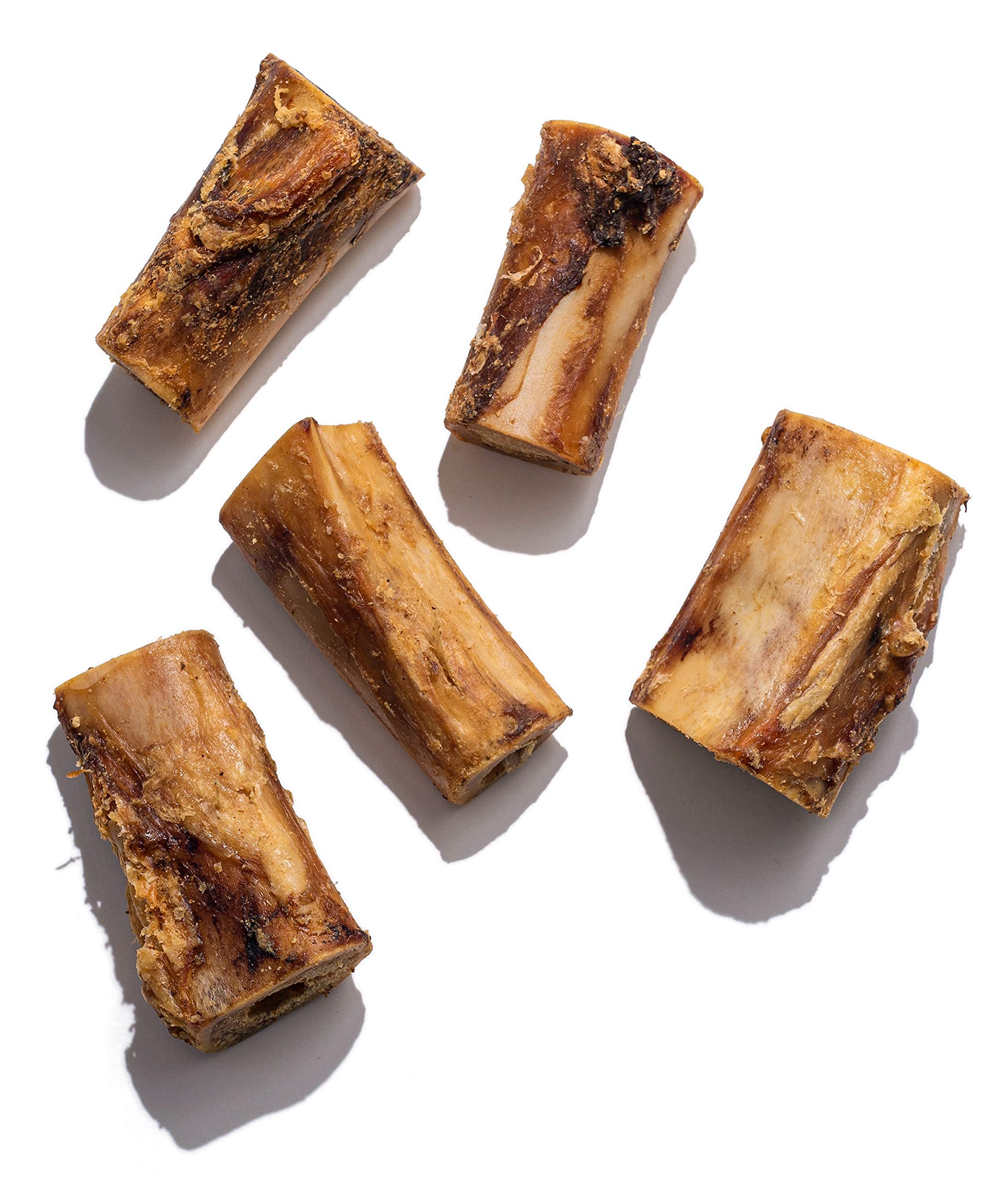 Jack&Pup beef marrow bone closeup shows marrow inside for flavor.