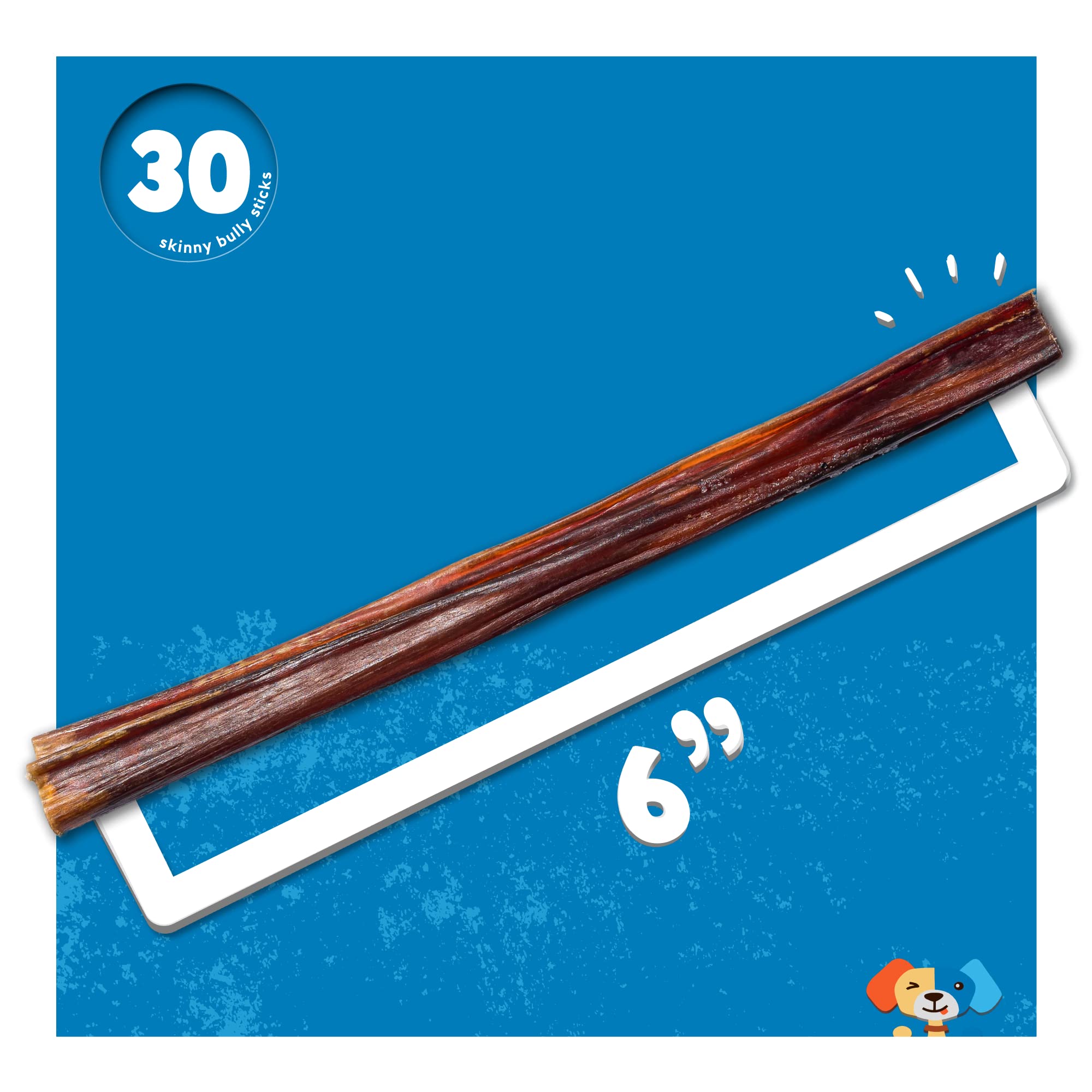Jack&Pup dental health chew action—bully stick helps clean teeth