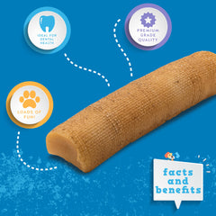 Dog chewing action featuring Jack&Pup Himalayan yak chew and safe play.
