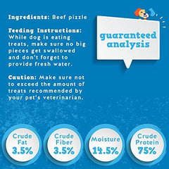 Jack&Pup grass-fed beef pizzle detail emphasizing single-ingredient, high-protein chew