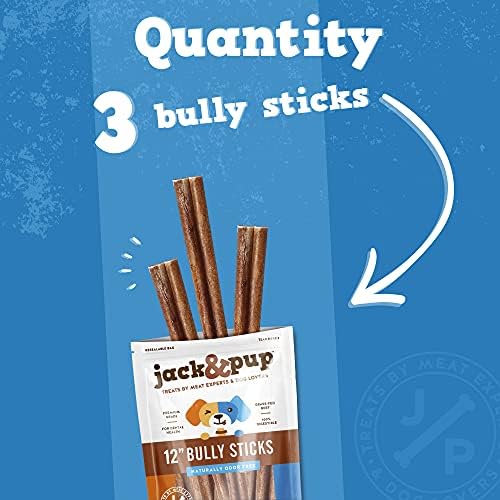 Jack&Pup large-dog chewing bully-stick close-up showing durable chew