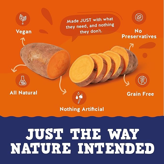 Jack&Pup sweet potato chews dog chewing: 100% single-ingredient treat for mindful snacking.