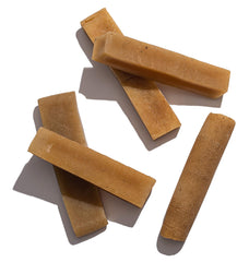 Close-up of hard Yak cheese texture from Jack&Pup for aggressive chewers.