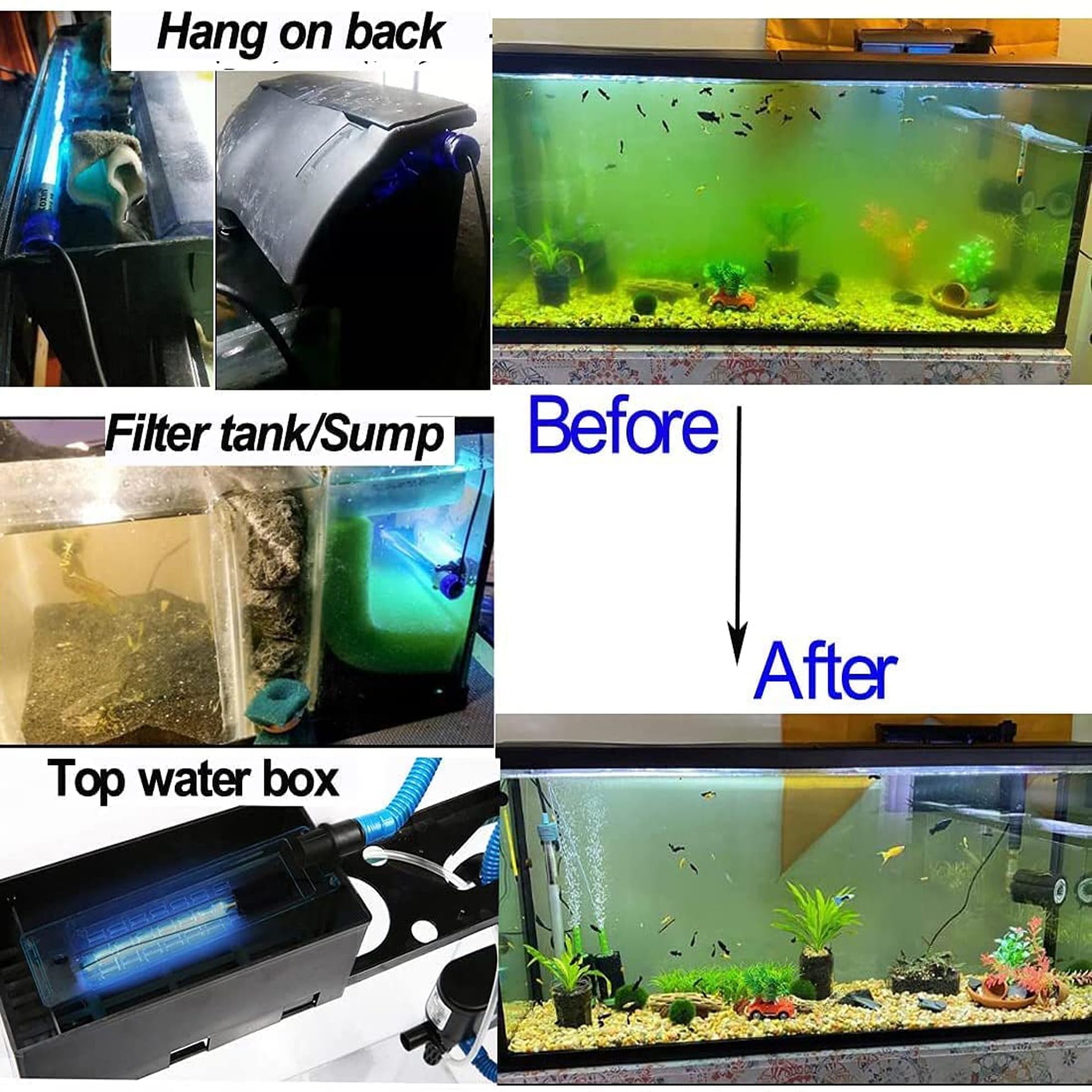 JackSuper ultra-compact UVC clean light beside small tank equipment