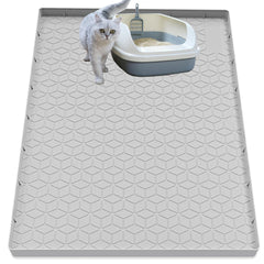 Jacooxi cat litter mat 40x28 close-up showing raised edges trapping litter for clean floors.