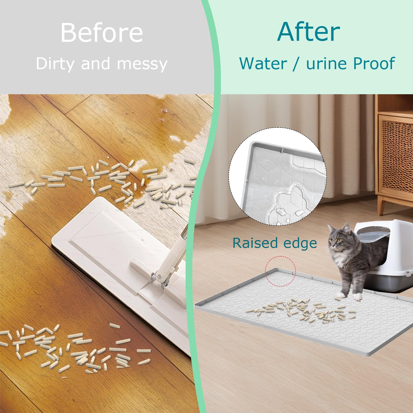 Jacooxi cat litter mat large size to fit most litter boxes.