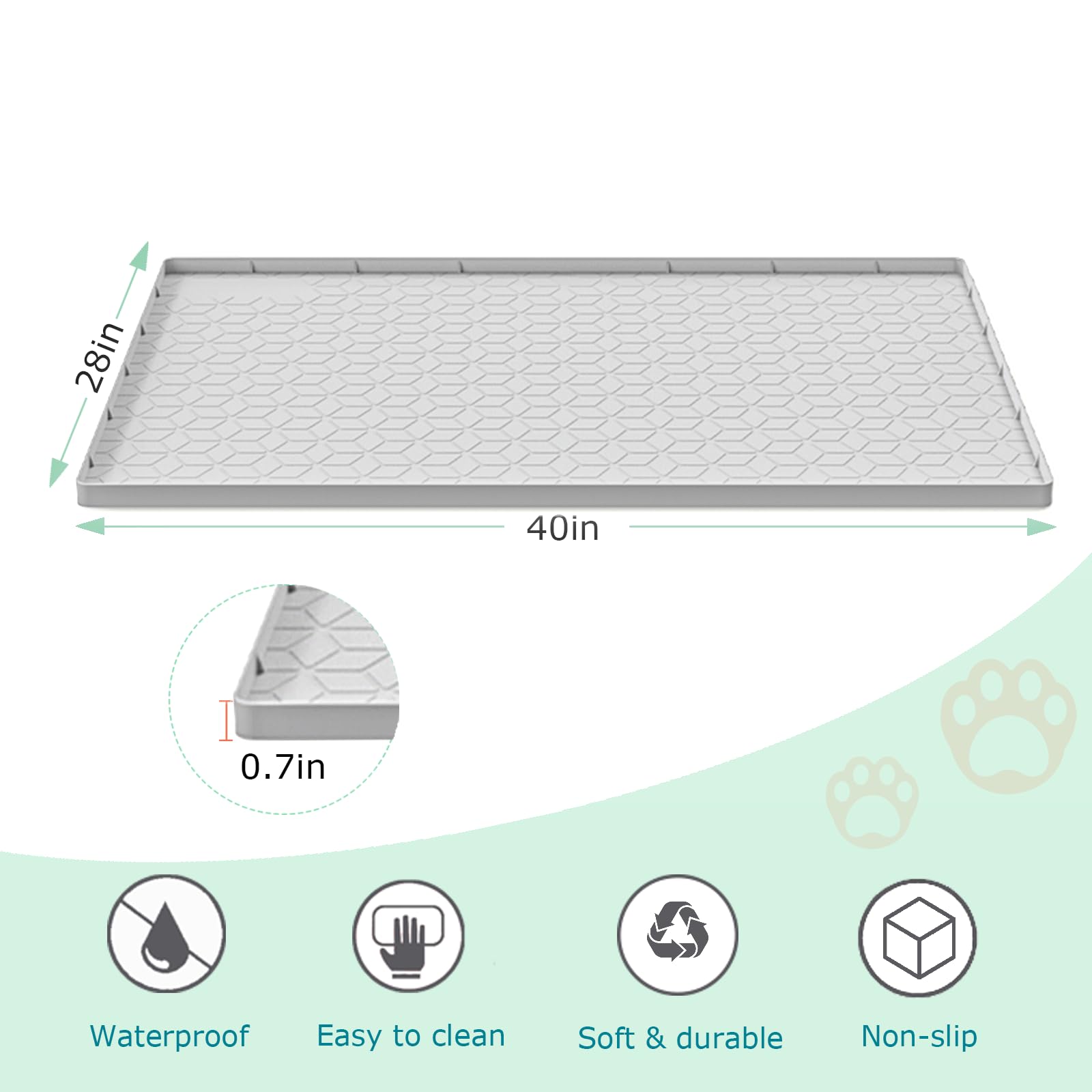 Jacooxi cat litter mat waterproof silicone surface keeps floors dry and safe.
